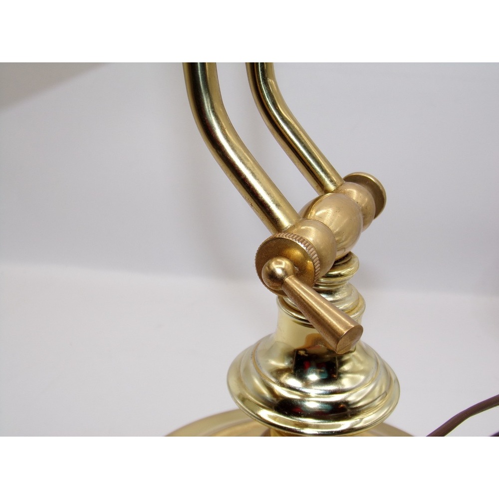 Vtg Brass Desk Lamp Adjustable Task Bankers Piano Pharmacy MCM Grandmillenial - Picture 10 of 16